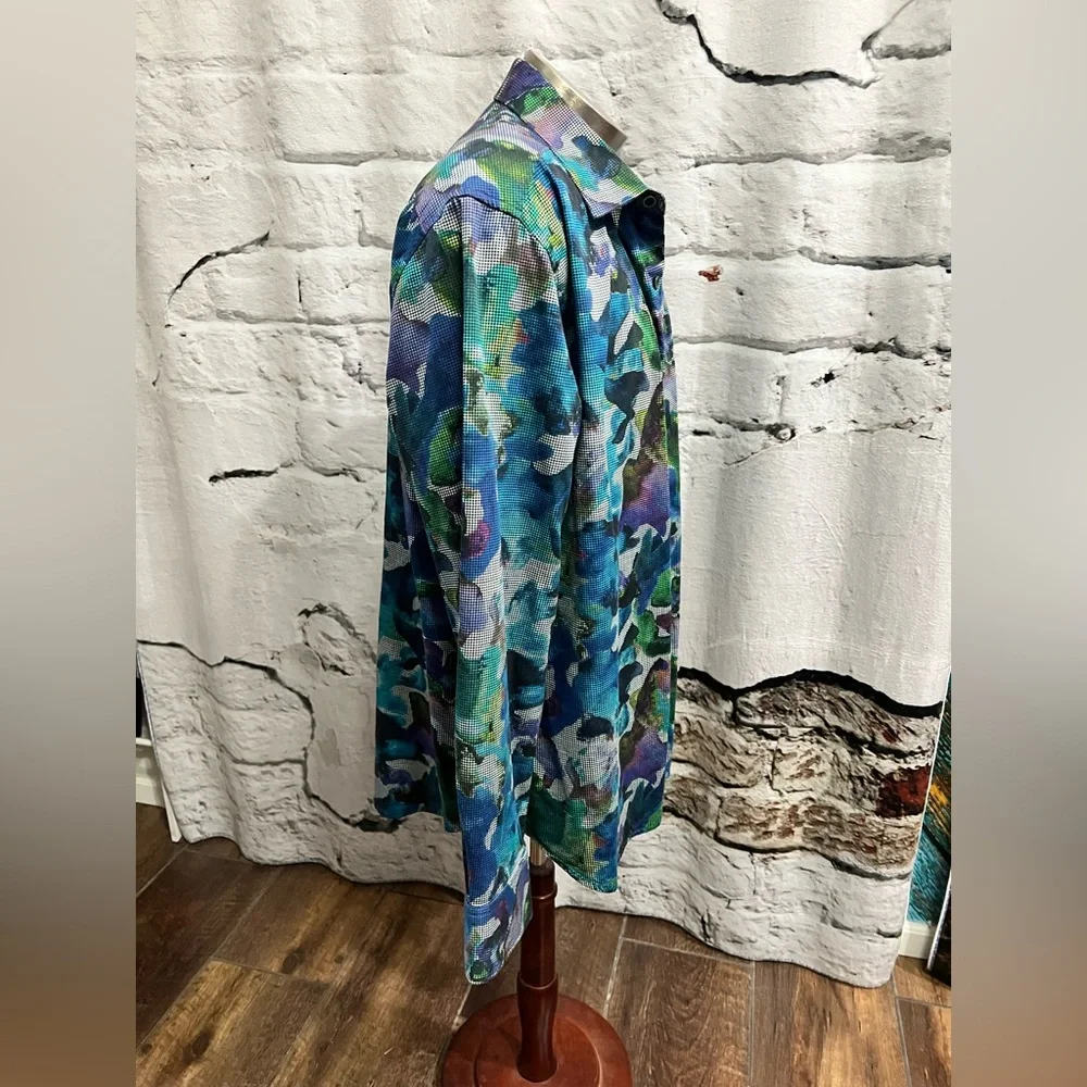 ROBERT GRAHAM‎ 100% COTTON CLASSIC FIT A.S. ROMA MEN`S SHIRT COLORFUL - Picture 10 of 12